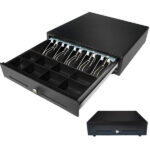 GAVETA DE DINERO CUSTOM AMERICA RJ12 8 SLOTS NEGRO (971GF010000022) (NT3)